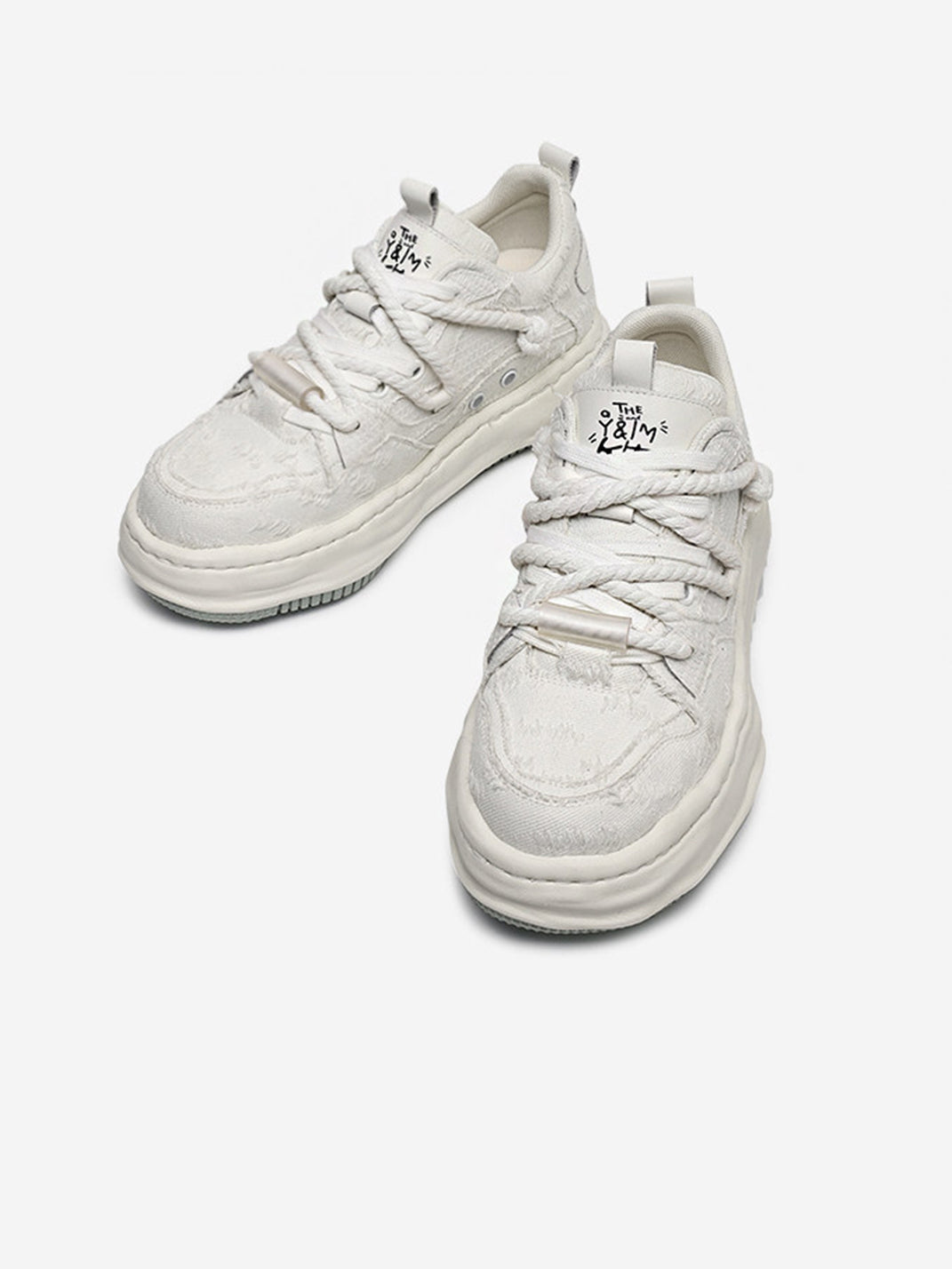 Frayed Canvas Platform Sneakers