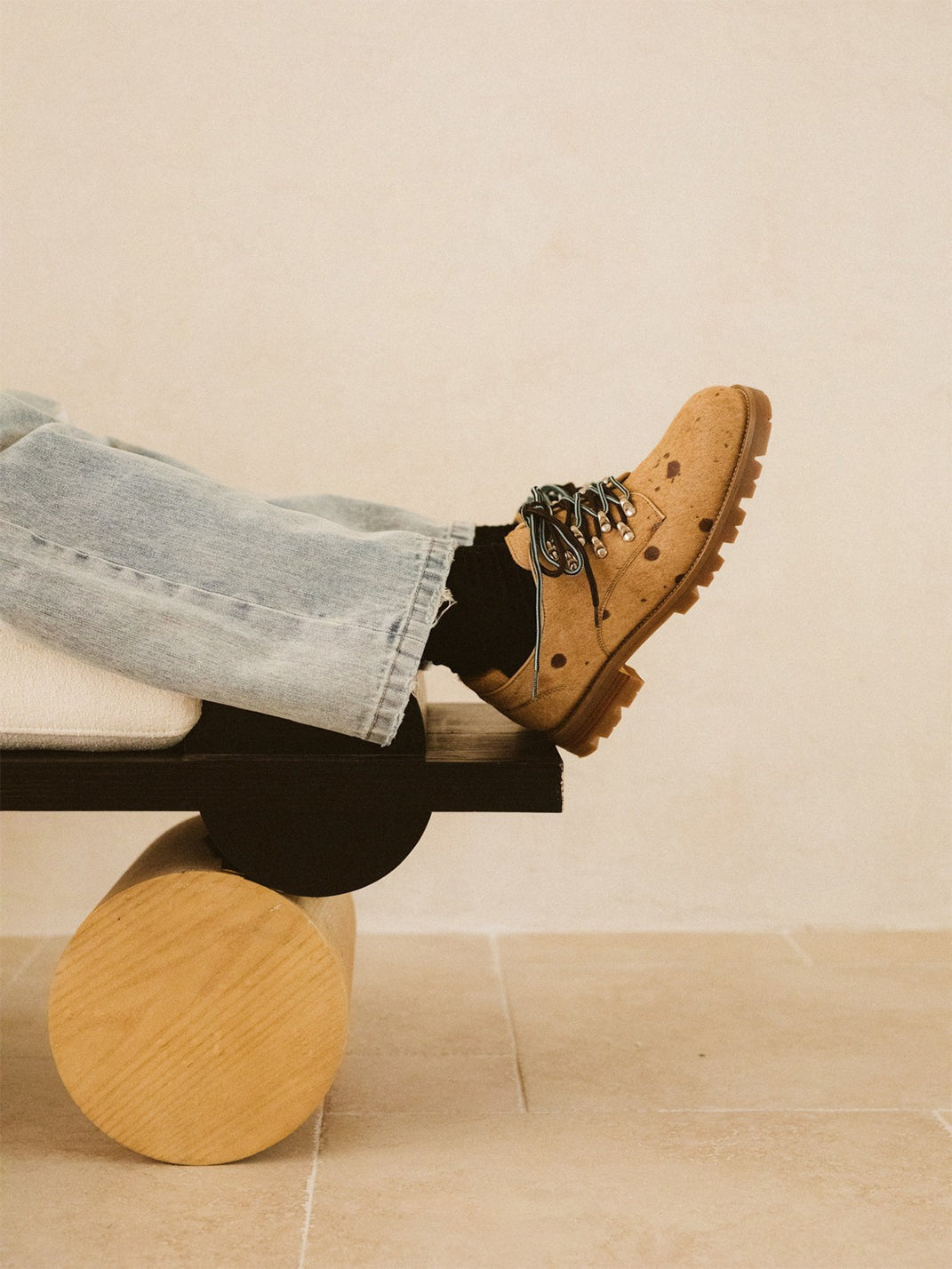 Spotted Pony-Hair Leather Derby Shoes