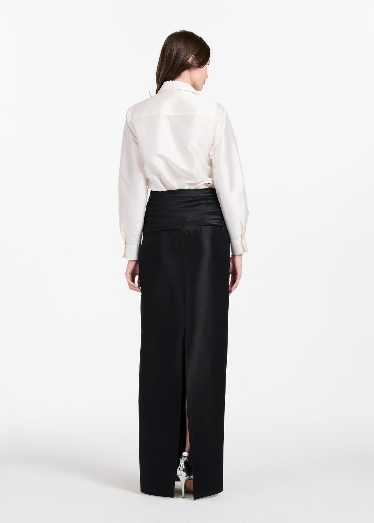 Taffeta Blouse With Crystal Peony Ivory