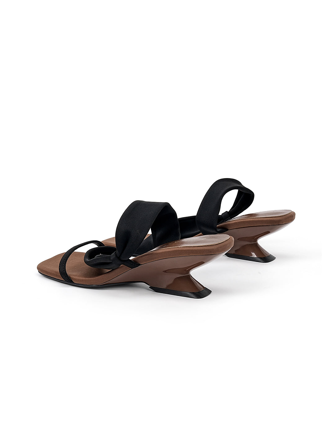 Toe-Loop Asymmetric Strap Sandals With Sculptural Heel - Skipkicks