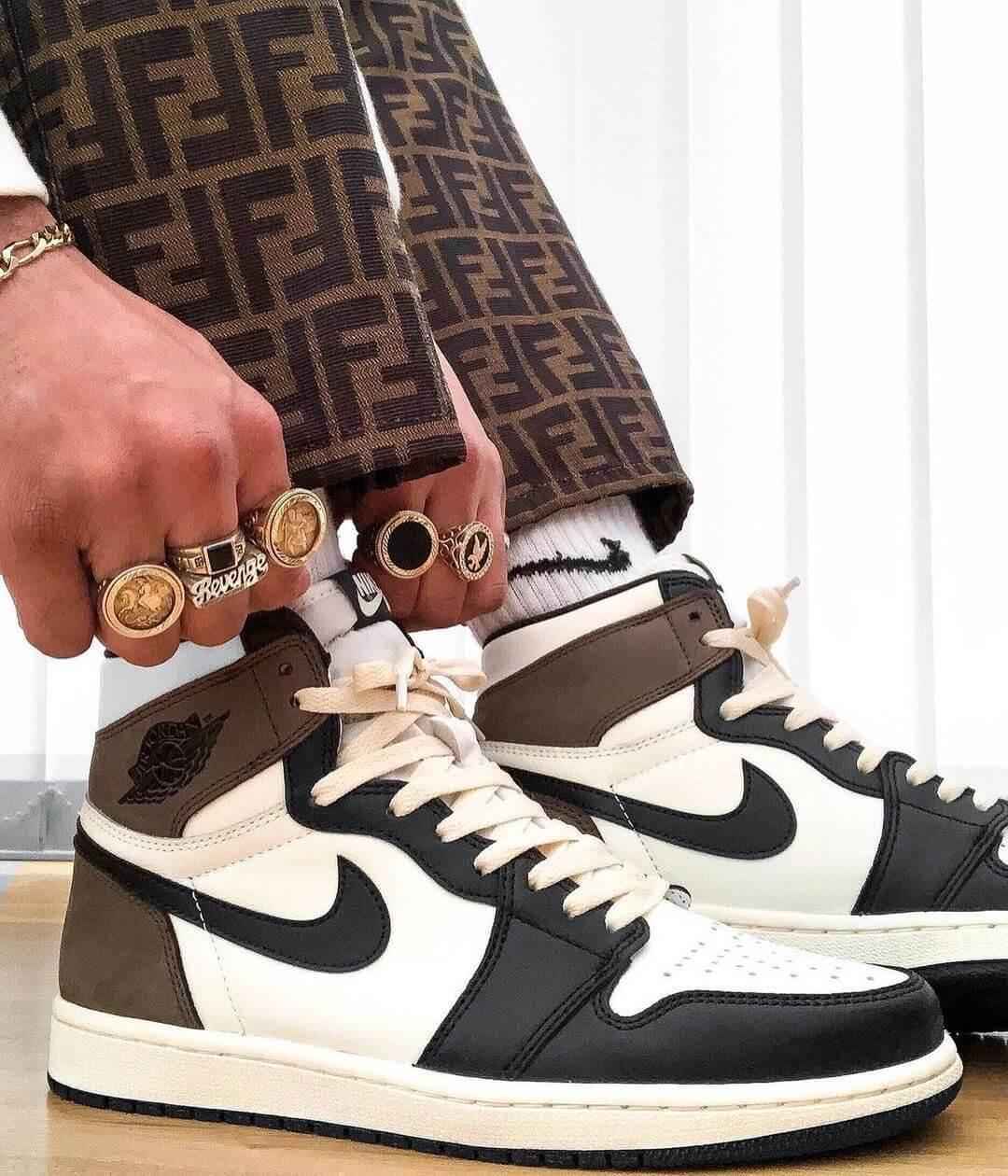 Custom Air Jordan 1 Dark Mocha Sneakers SneakerNational