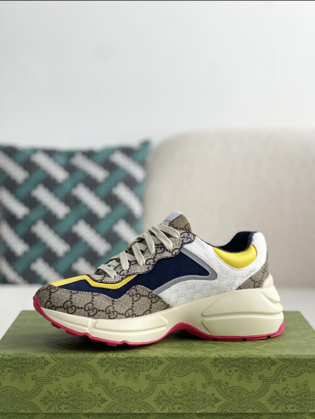 Gucci Rhyton Sneaker – Multicolor GG Supreme & White Mini GG Canvas CUSTOM