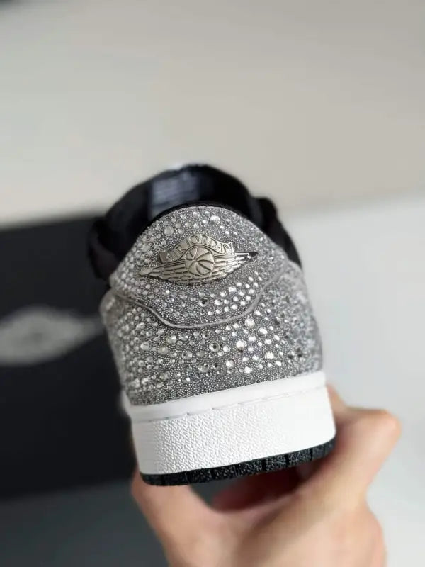 Swarovski x Air Jordan 1 Low OG in Black and Silver - Luxury Meets Style
