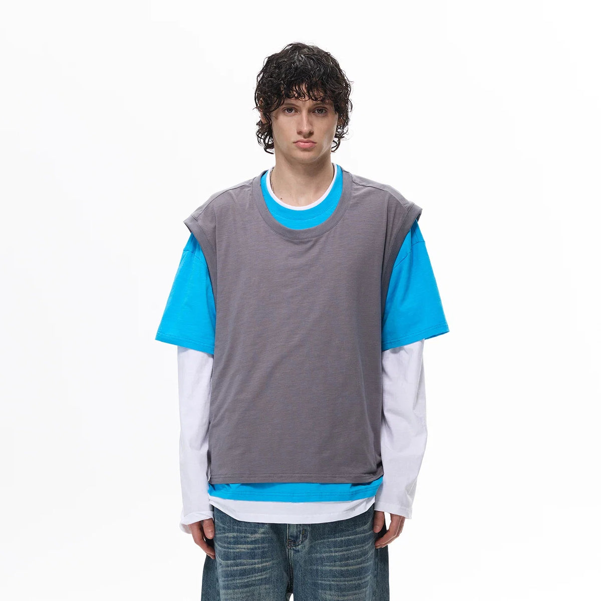 Two-Tone Stack Layer Tee Top