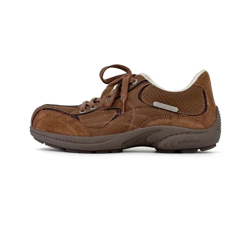 Checkered Collar Retro Runner Sneakers