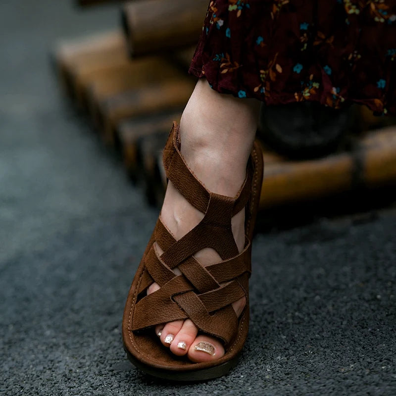 Brown Leather Fisherman Sandals