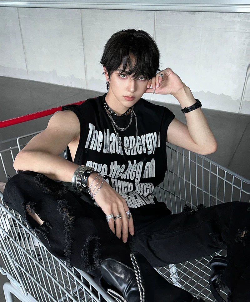 Black Energy Oversized Statement Tee