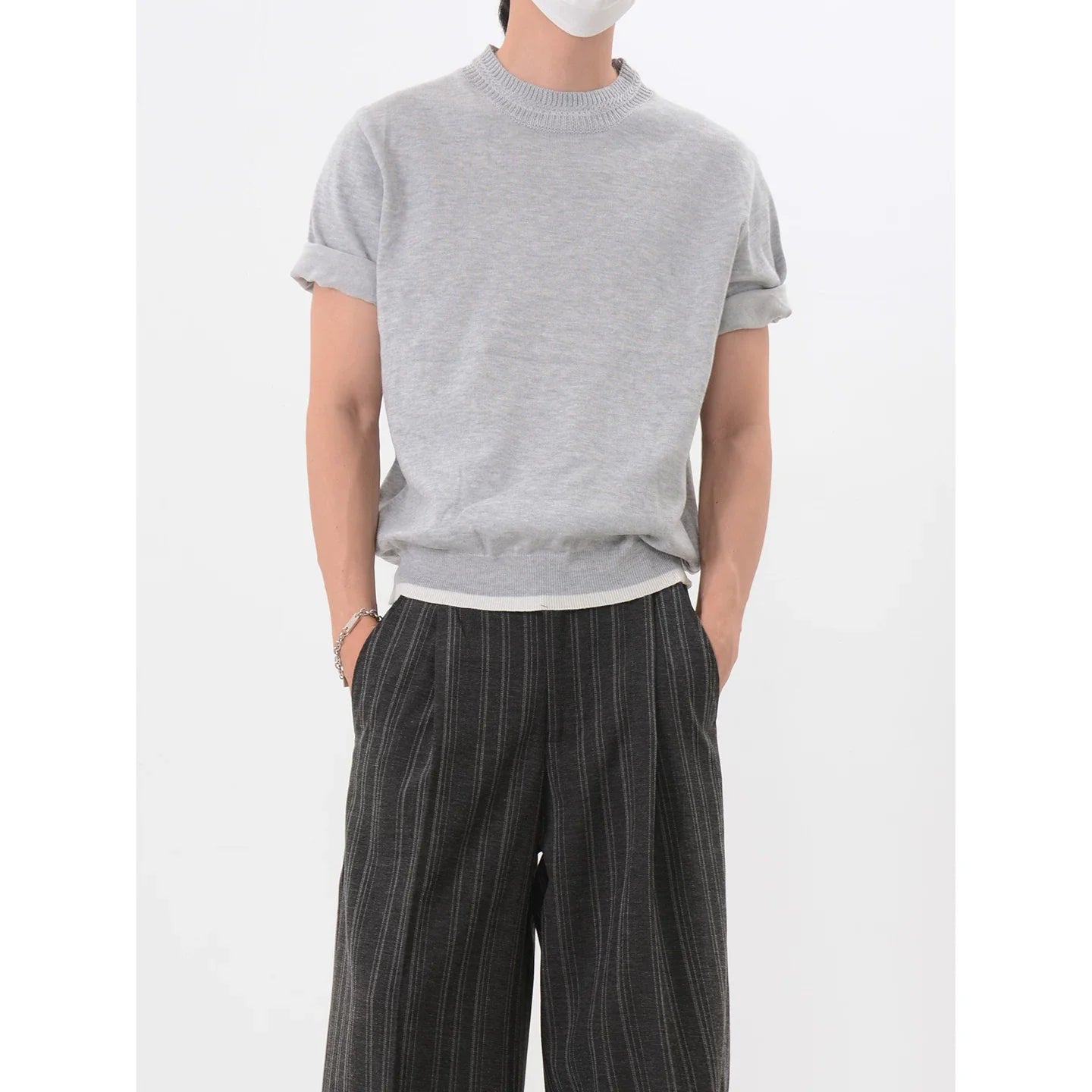 Heather Mock Knit Tee