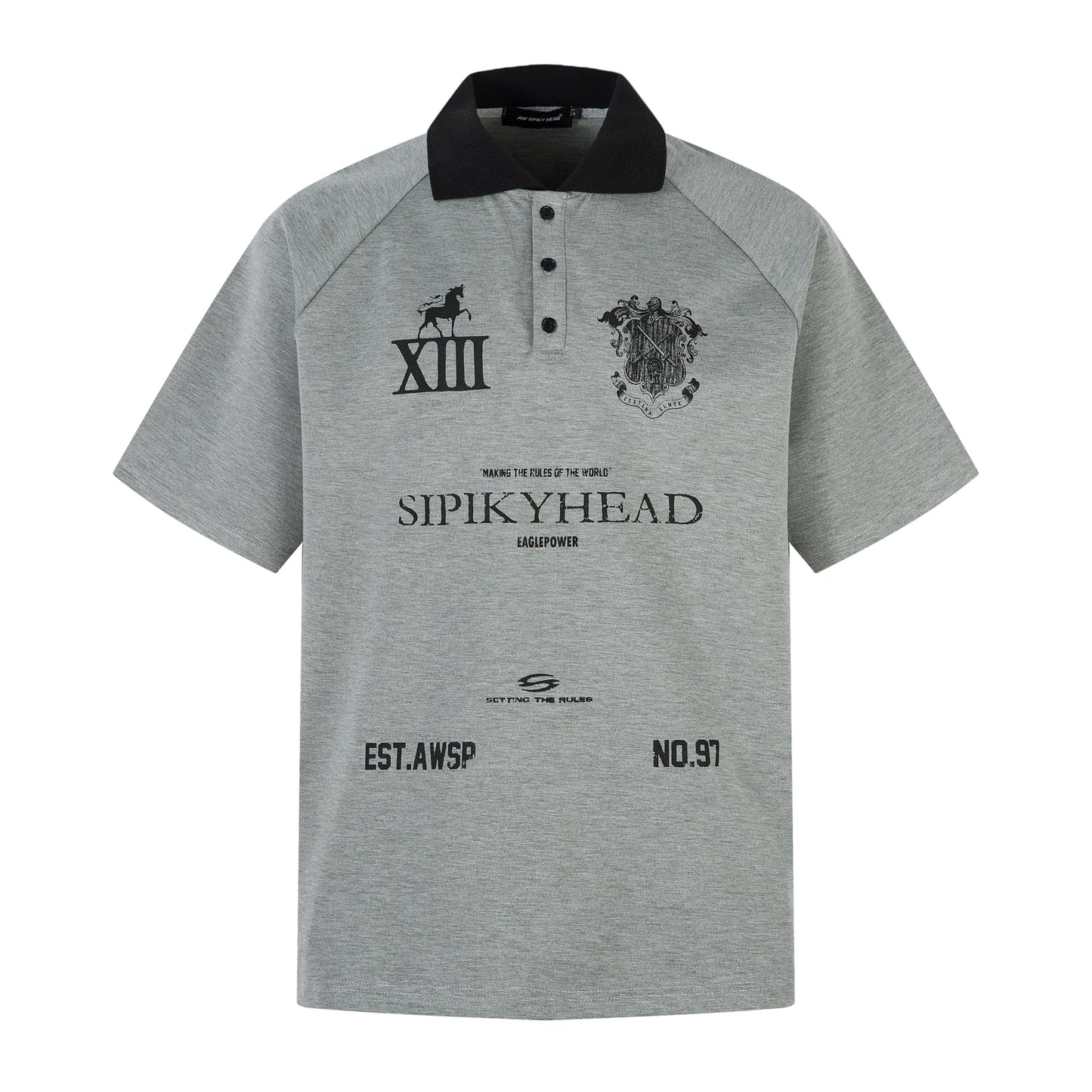 Men's Badge-Print Washed Polo Short-Sleeve Tee