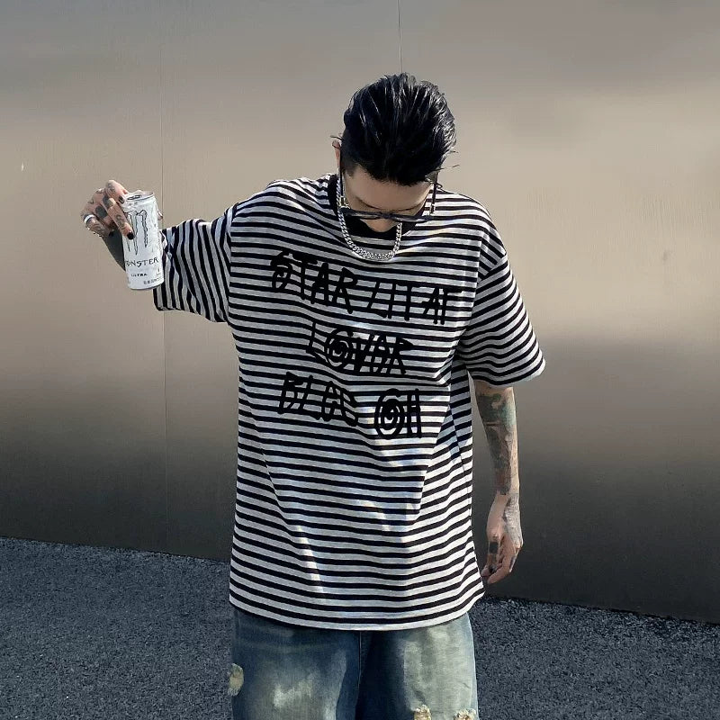 Starlite Graffiti Stripe Oversized Tee
