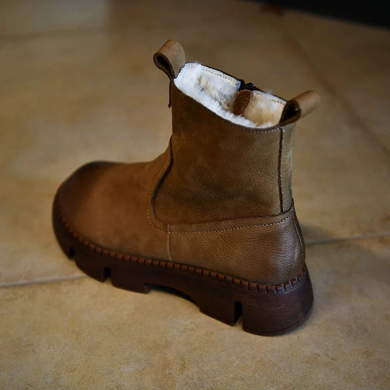 Fur Lined Brown Winter Boots - Skipkicks