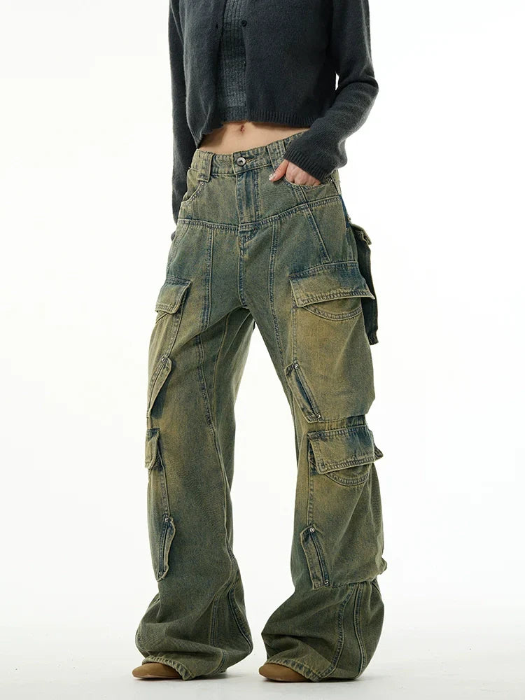 Utility Multi-Pocket Cargo Denim Jeans