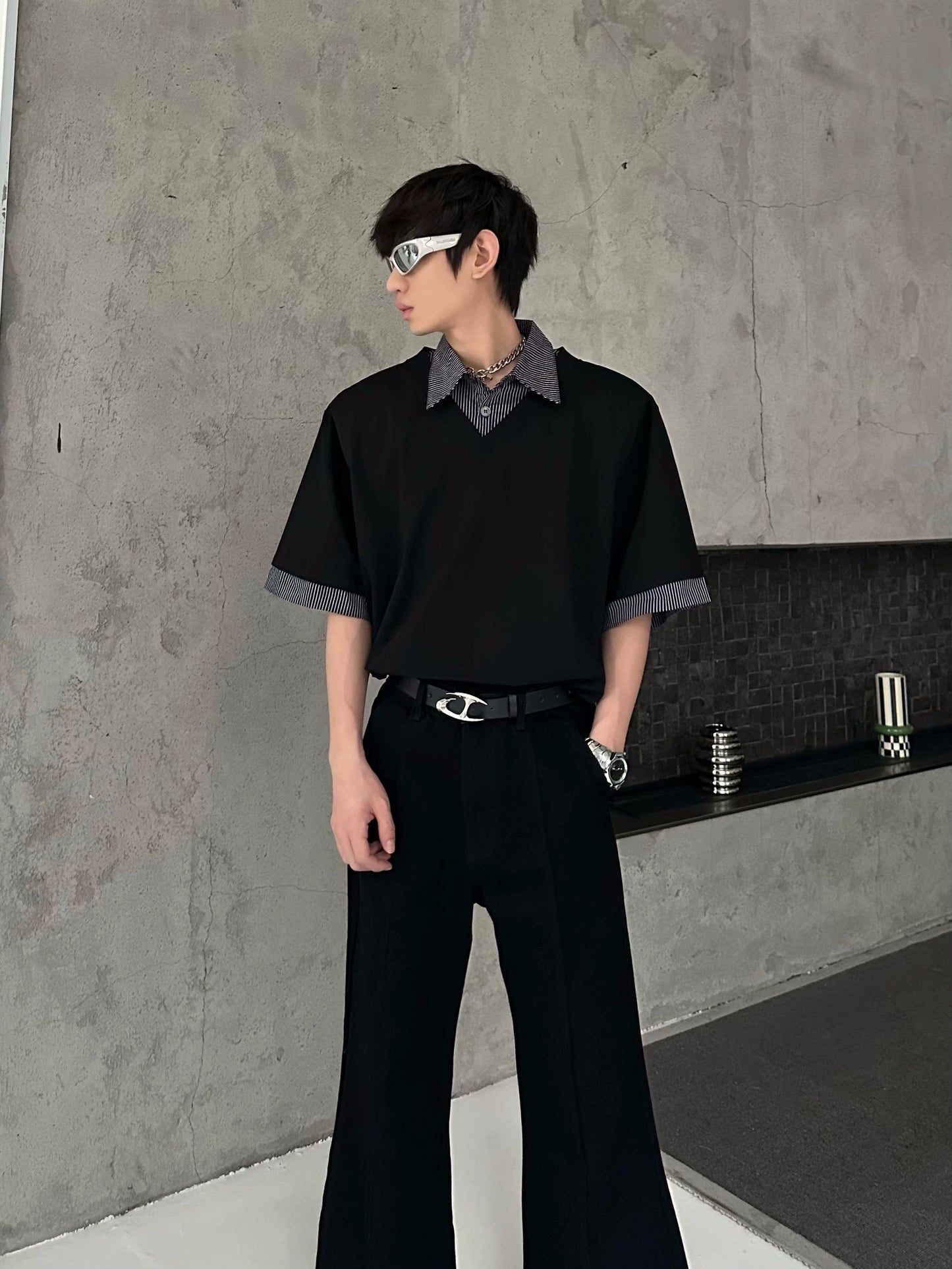 Ash Layered V-Neck Tee
