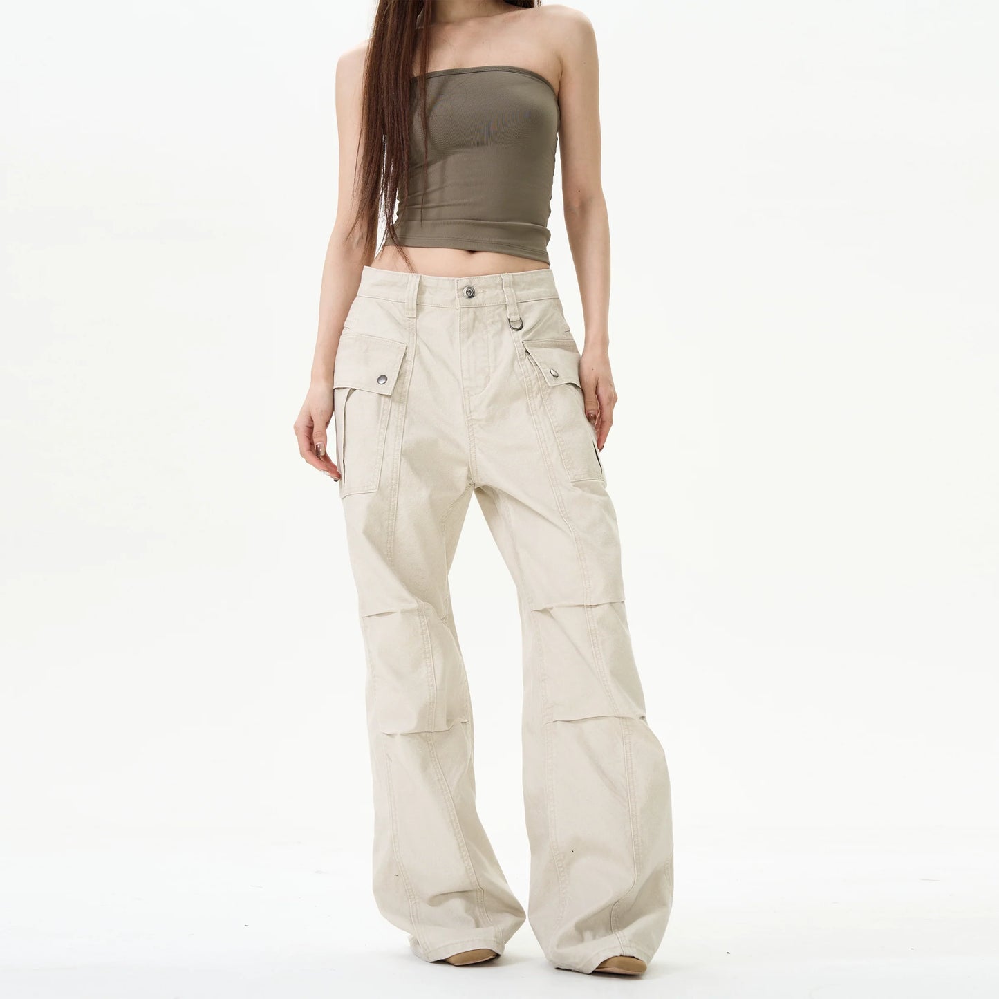 Vintage Panel Seam Wide Leg Cargo Pants