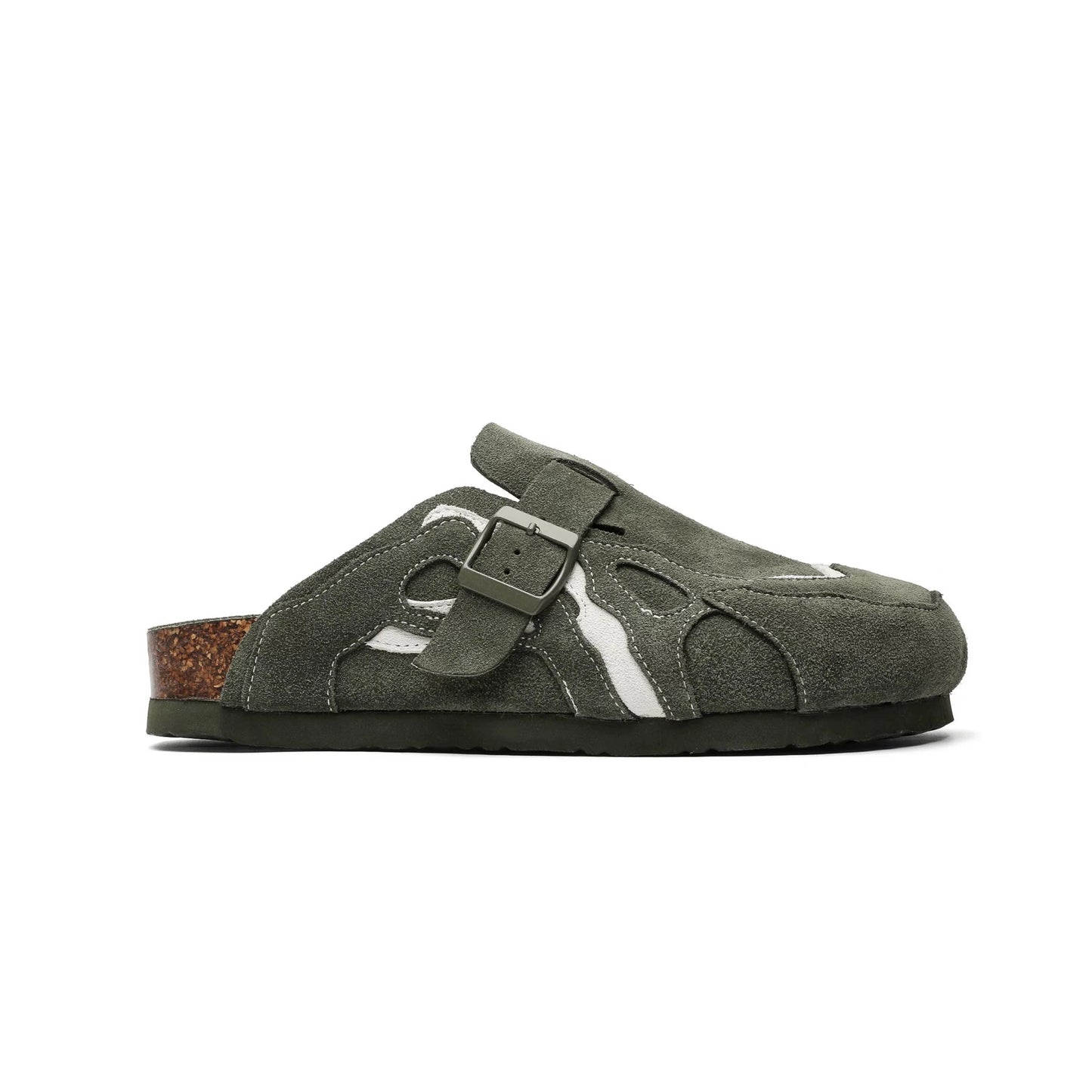 Suede Buckle Cork Footbed Clogs - Skipkicks