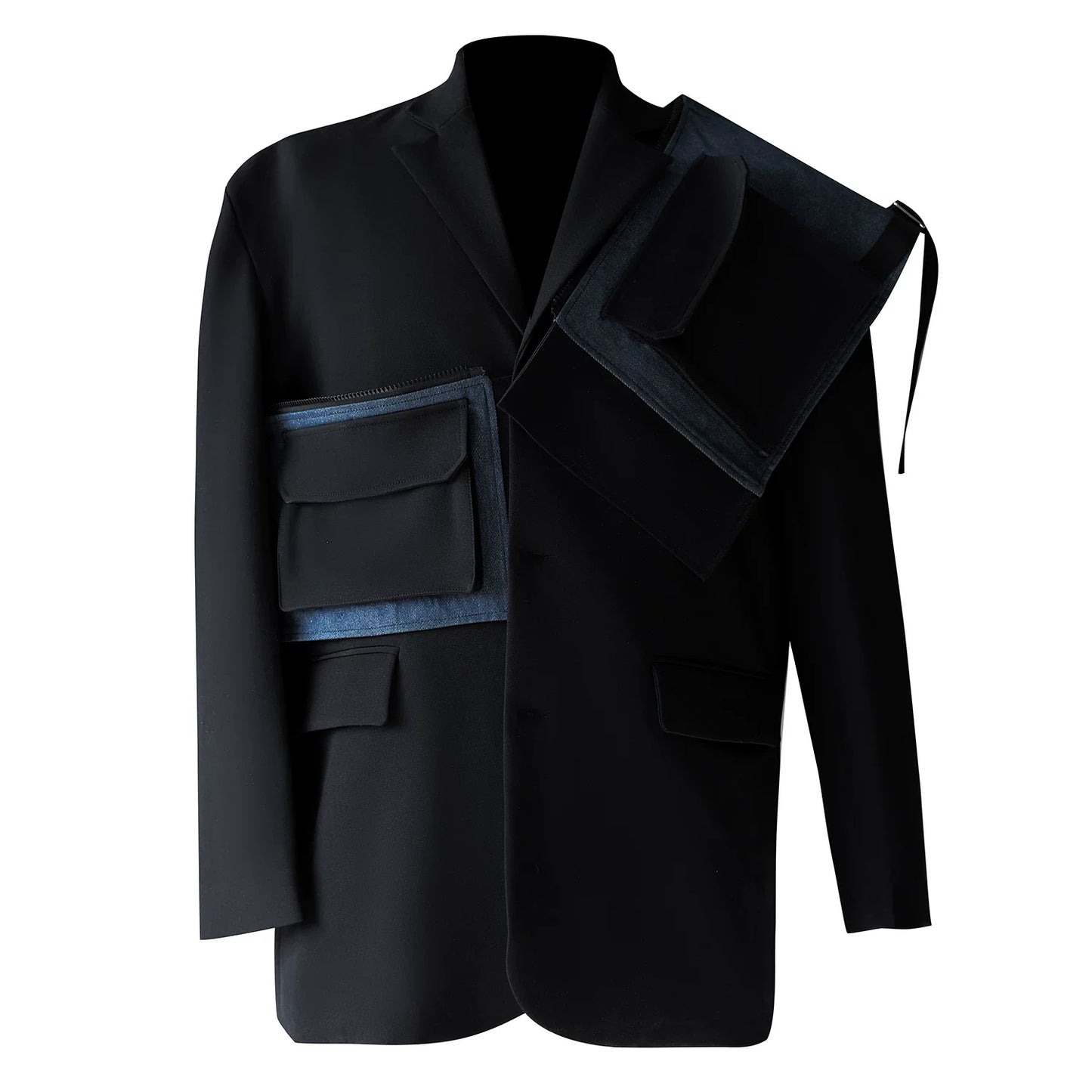 Midnight Cargo Envelope Blazer - Stylish Utility Redefined