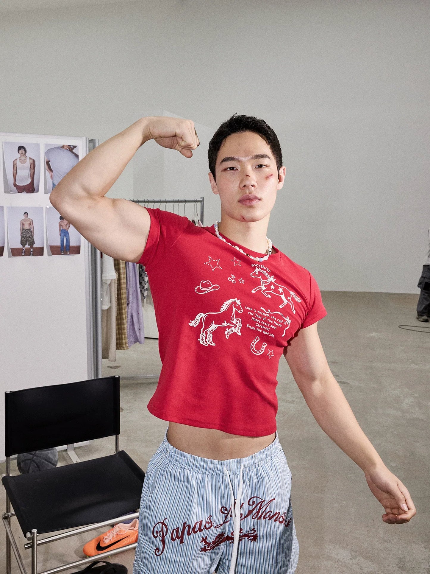 Crimson Rodeo Doodle Graphic Crop Tee