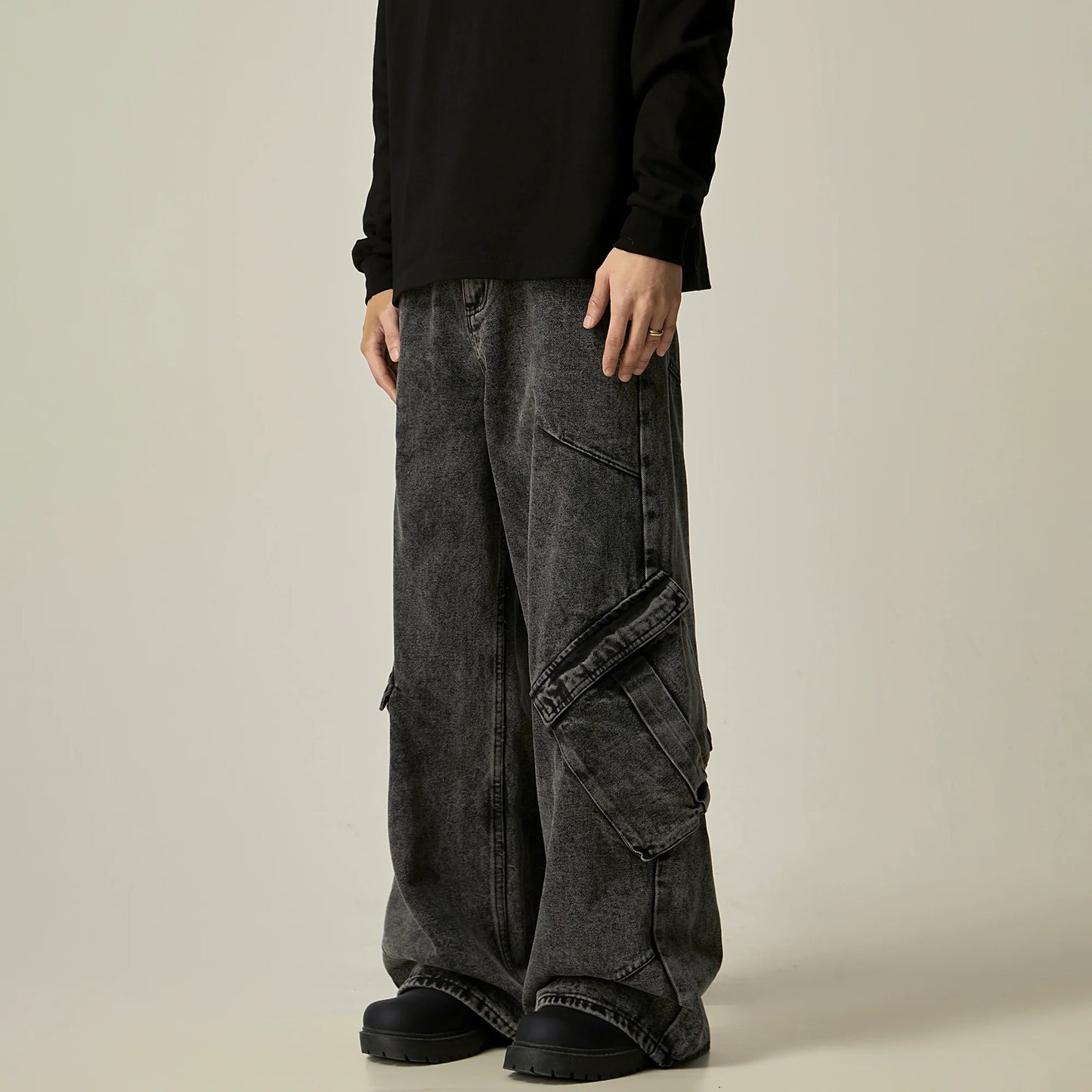 Obsidian Surge Cargo Wide Jeans