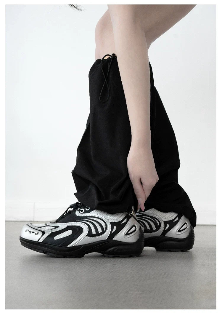 Silver Pulse Mesh Runner Sneakers