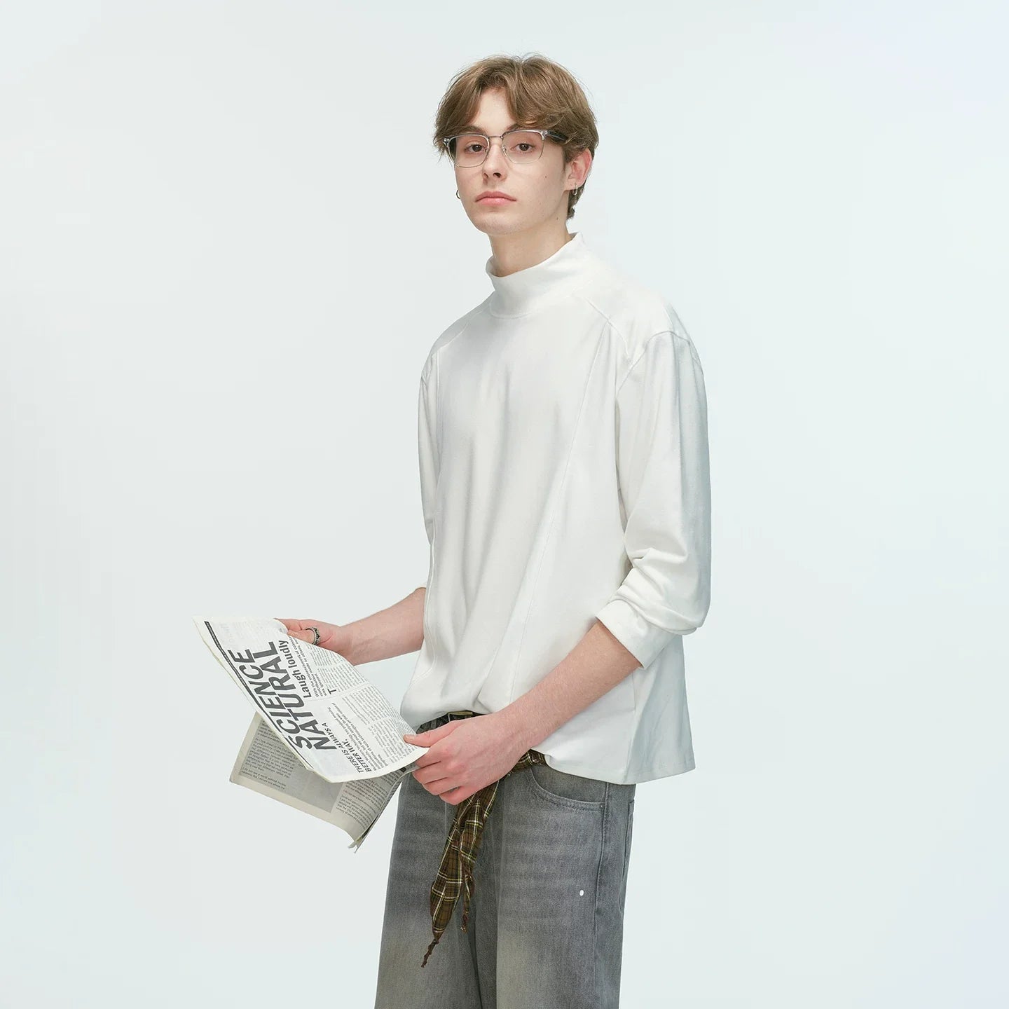 Draped Edge Mockneck Top