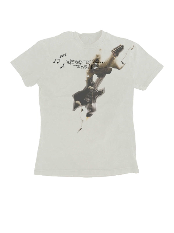 Burnt Guitar Shoulder Script Tee