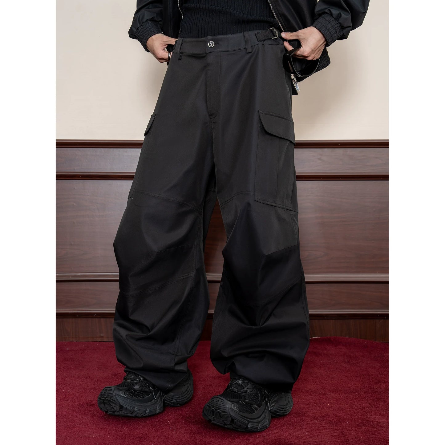 Oversized Black Utility Cargo Pants