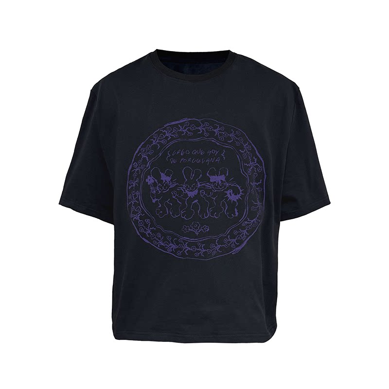 Purple Circular Rabbit Graphic Tee