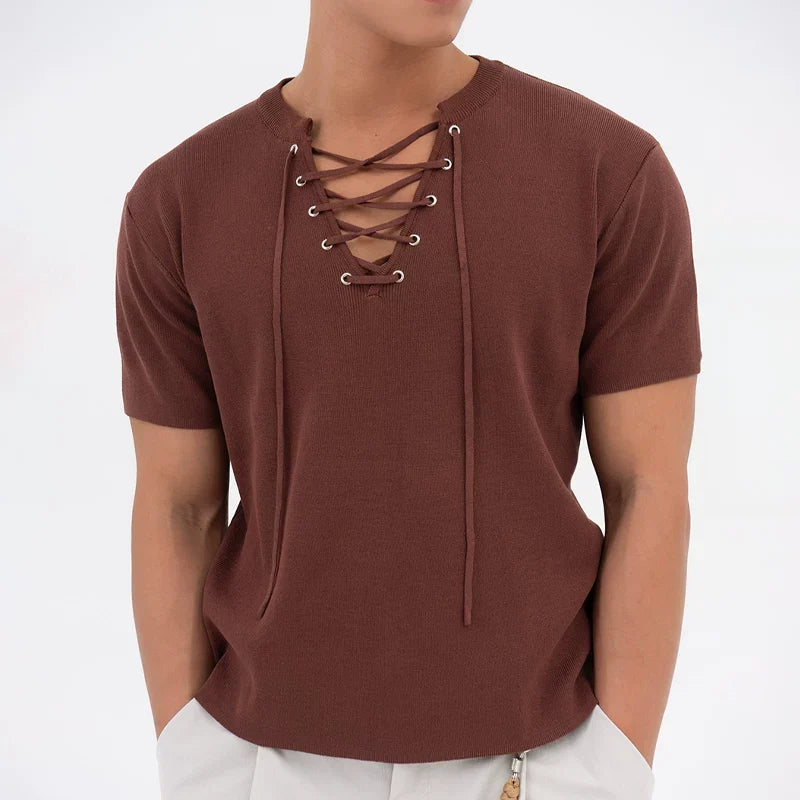 Harbor Lace-Up Knit Tee