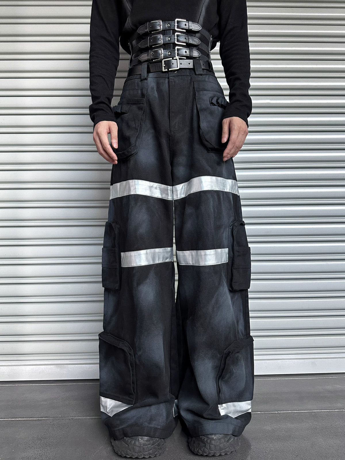 Gravemarch Sentinel Harness Cargo Pants - Futuristic Utility Wear