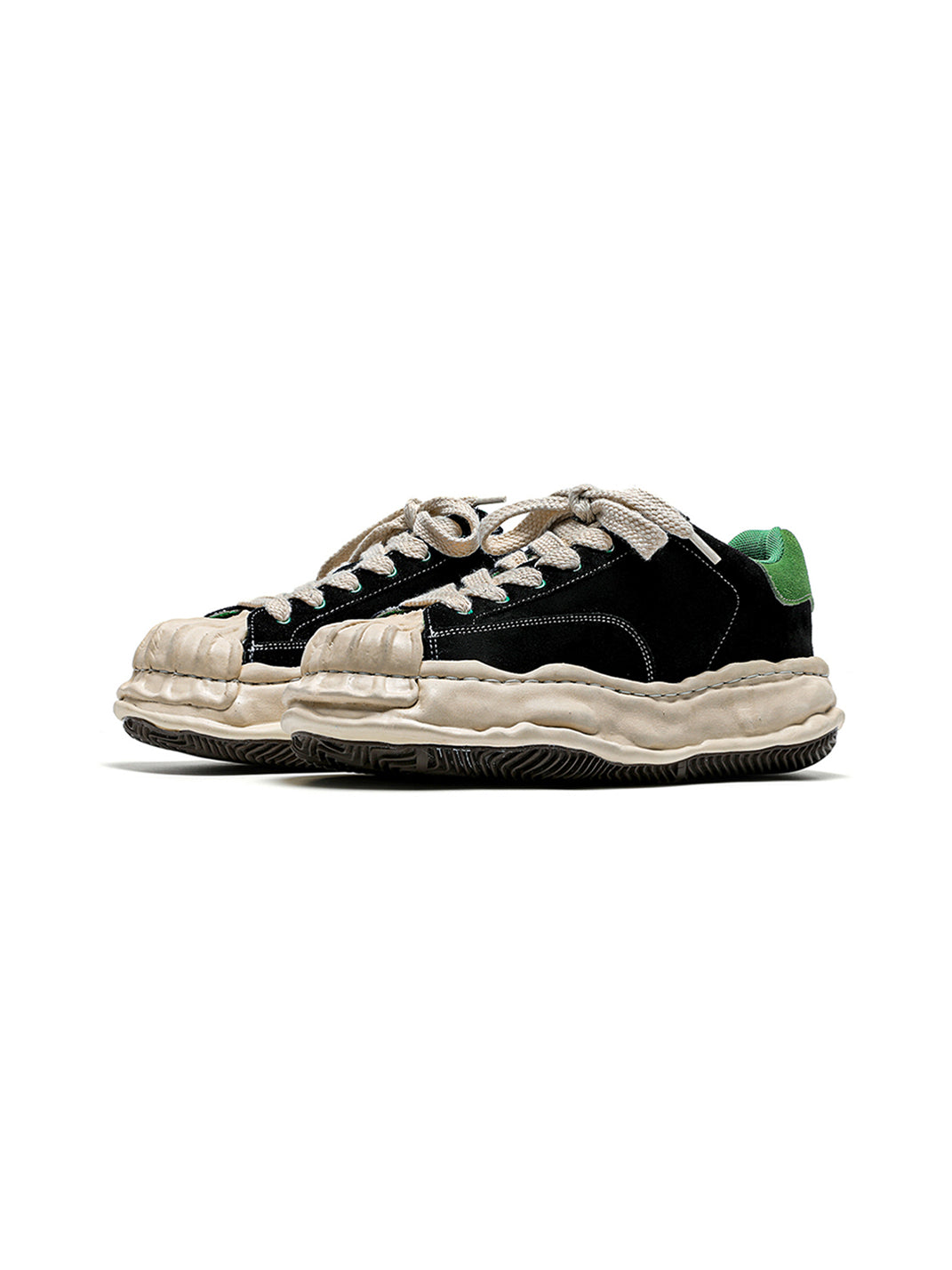 Green Shell-Toe Platform Sneakers
