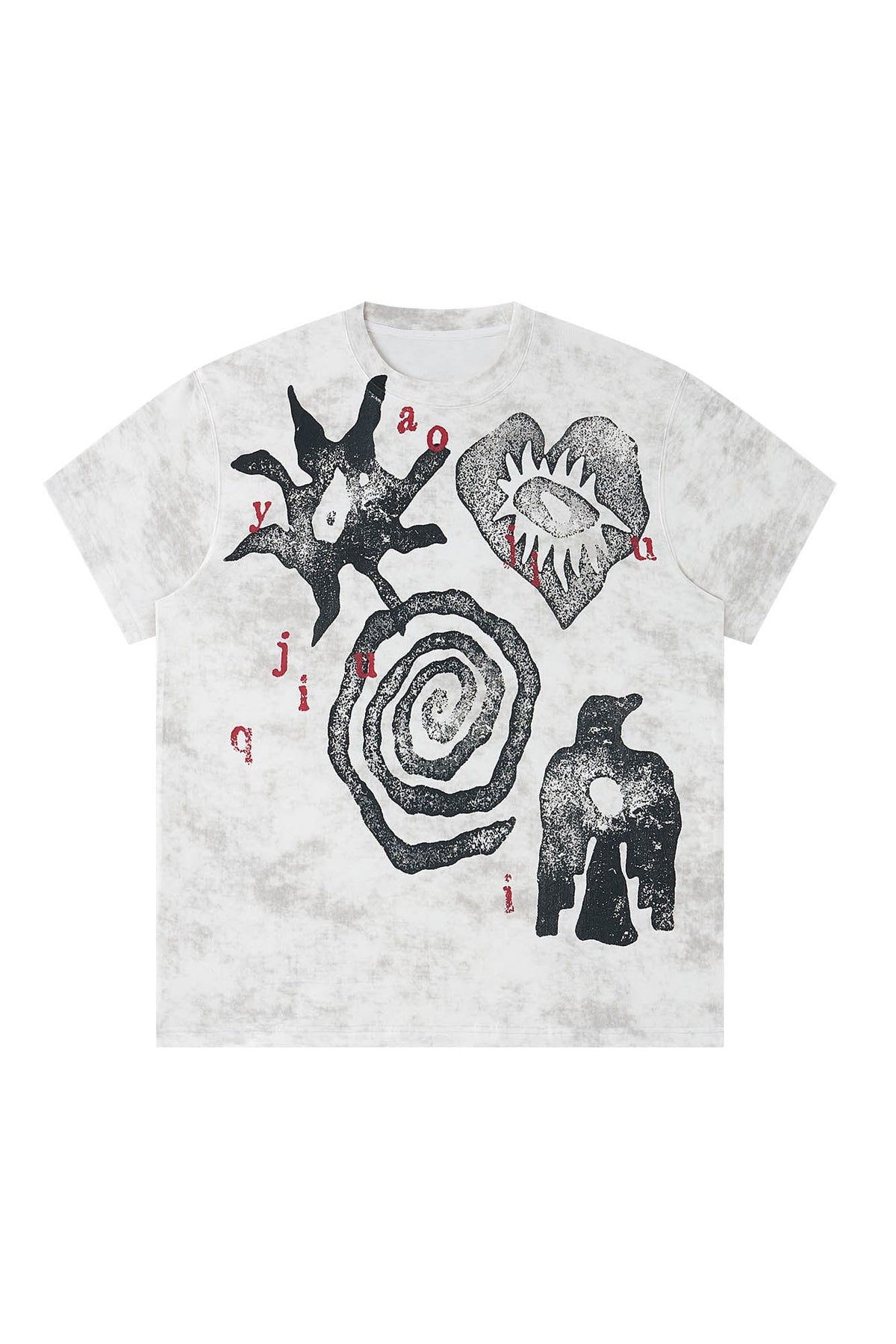 Washed Tribal Graphic Cotton Tee