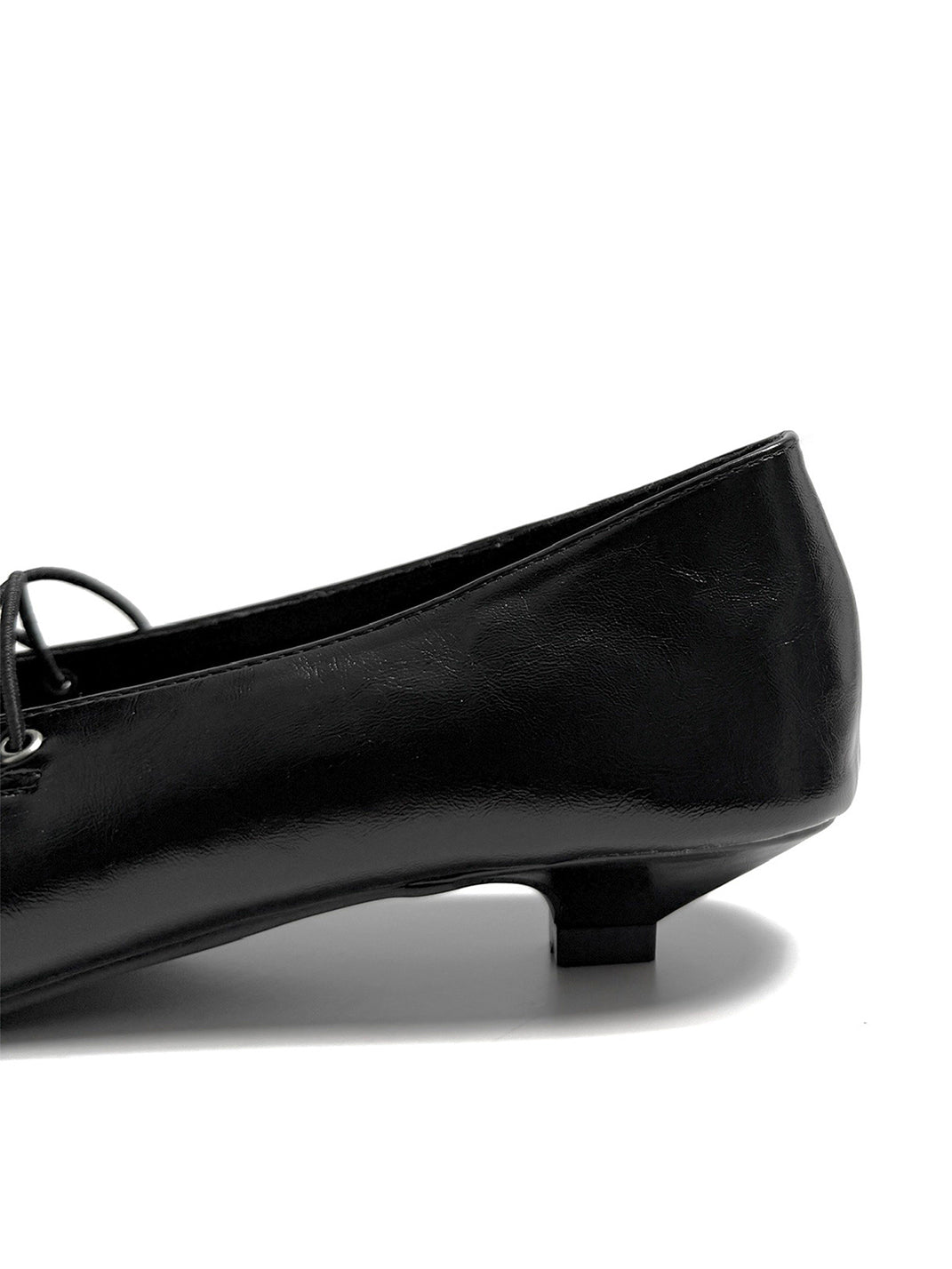 Black Corset-Lace Pointed Ballet Flats - Skipkicks
