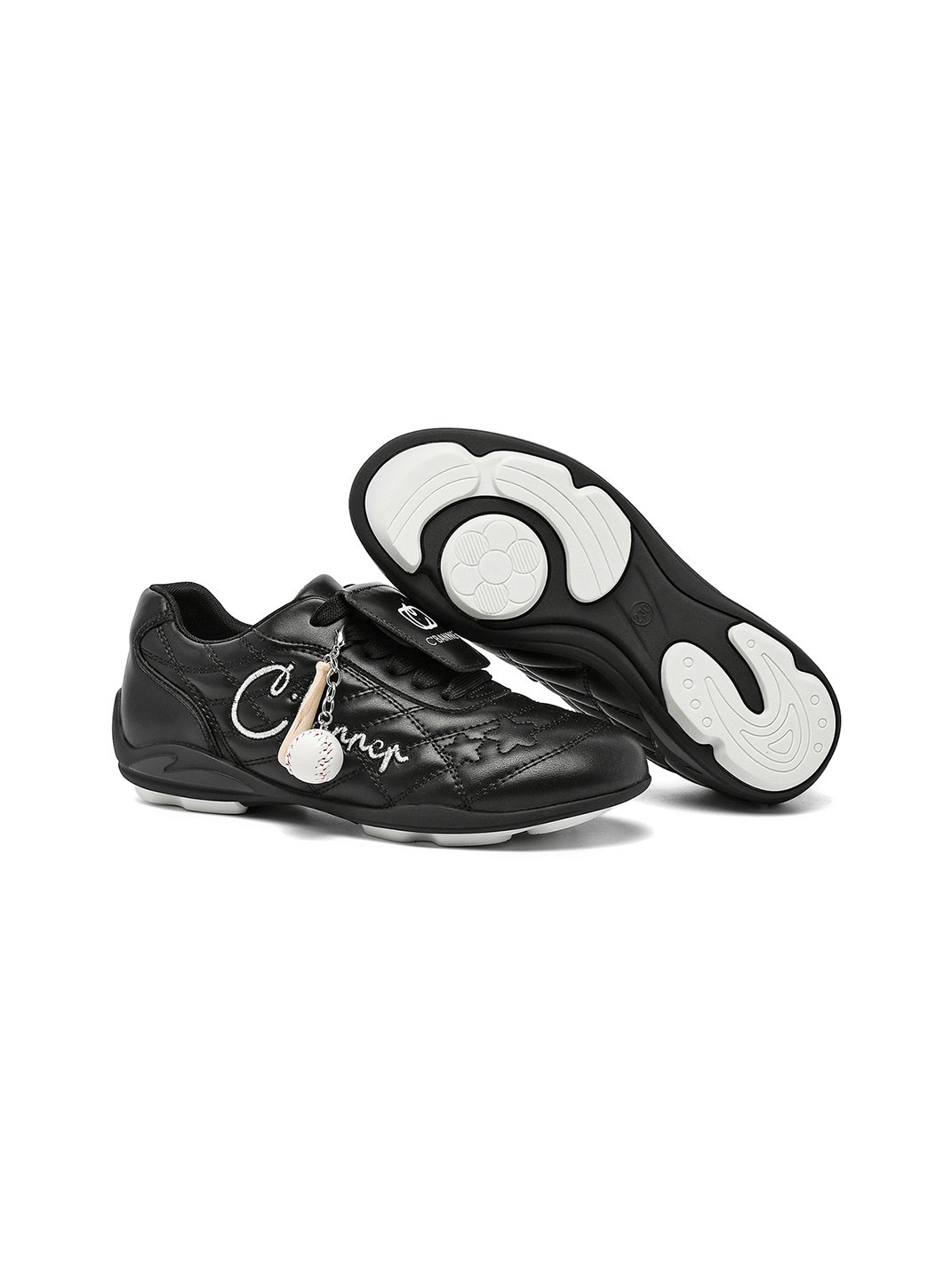 Black Patent Foldover-Tongue Retro Sneakers - Skipkicks