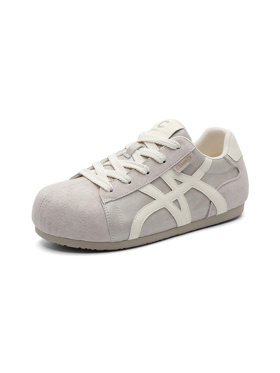 Leopard-Panel Gum-Sole Retro Trainers - Skipkicks