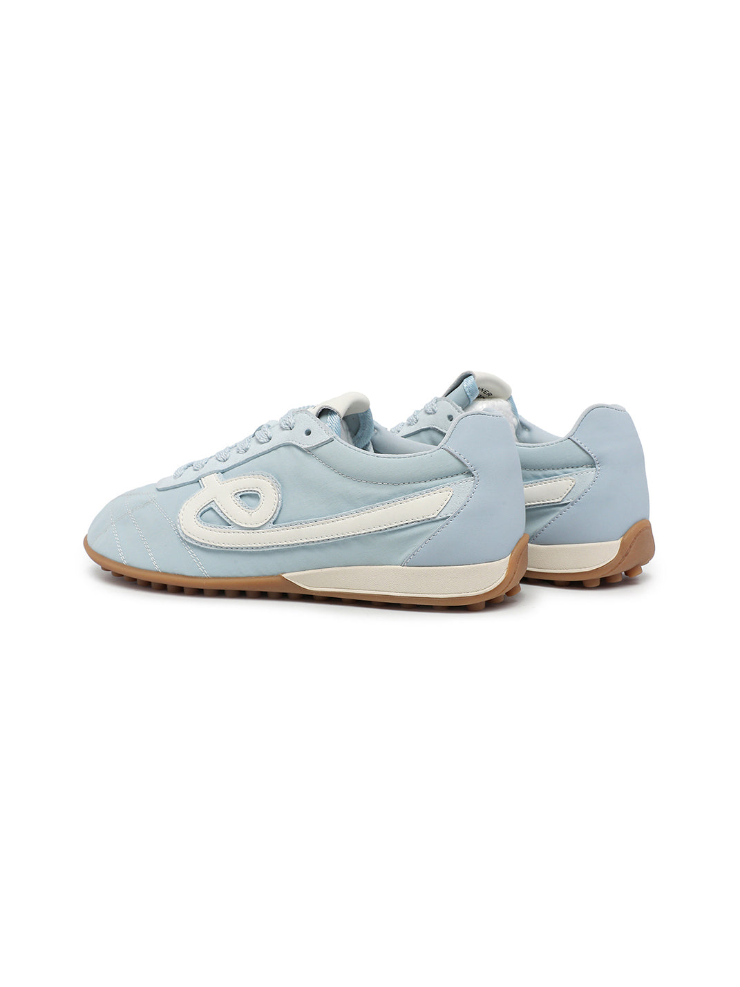 Sky Blue Quilted-Panel Gum-Sole Sneakers - Skipkicks