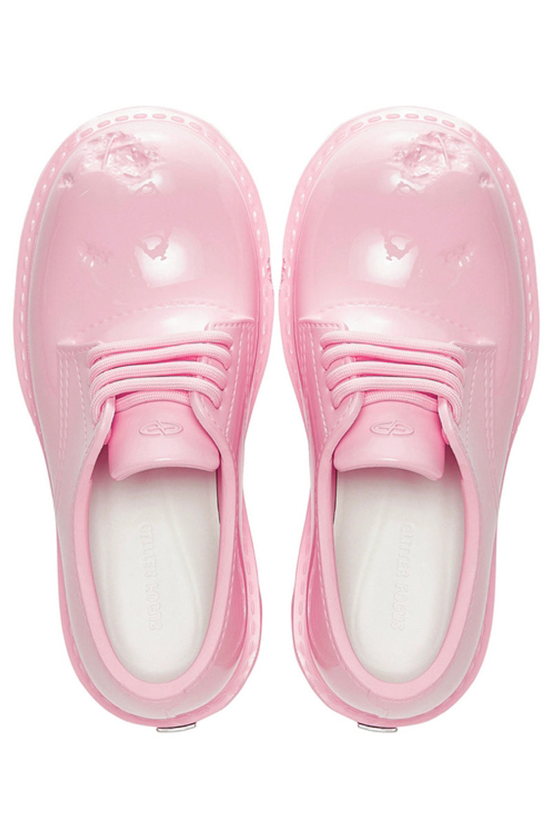 Pink Platform Derby Shoes with Lug Sole - Skipkicks