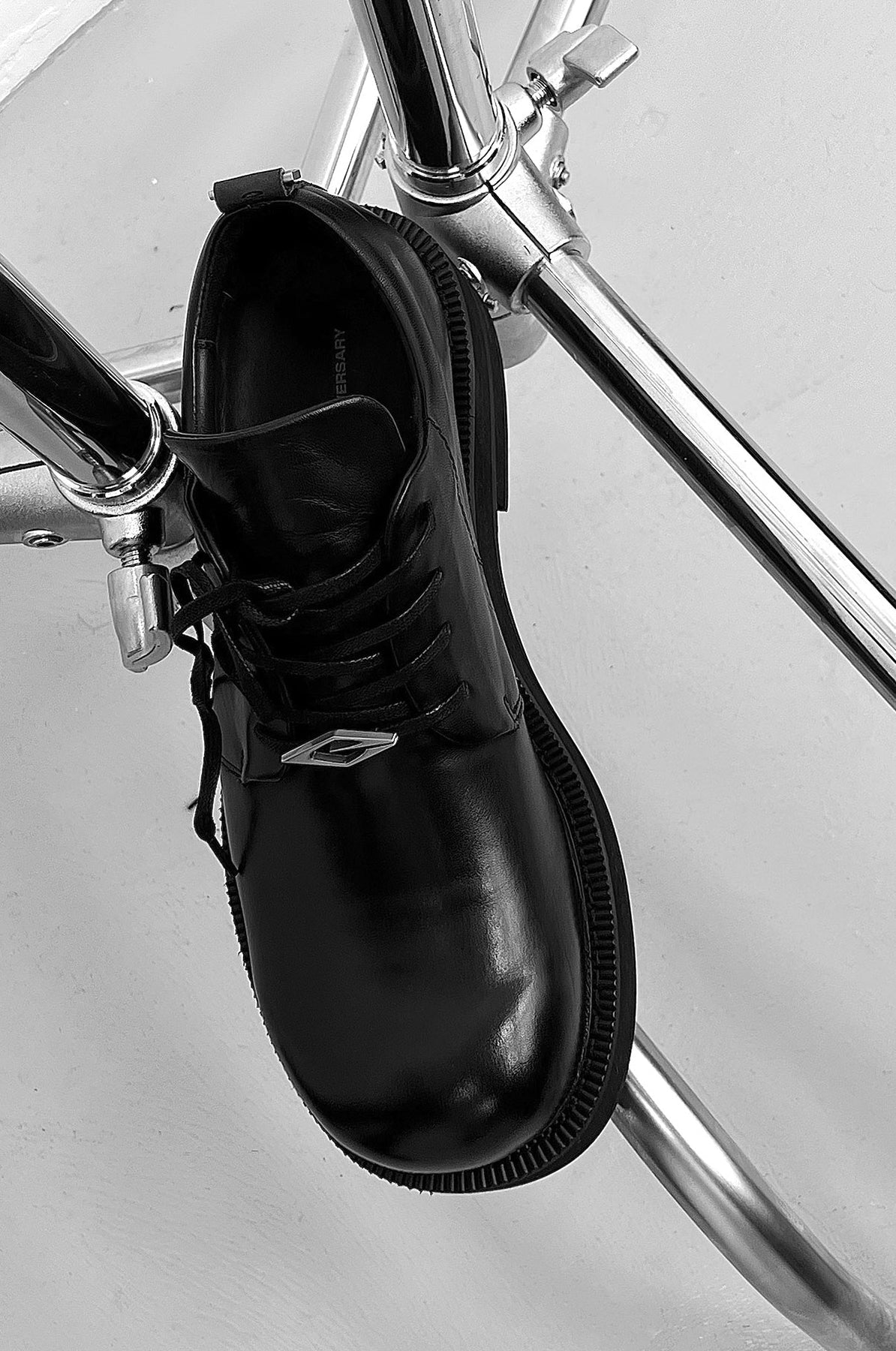 Black Leather Platform Derby Shoes - Skipkicks