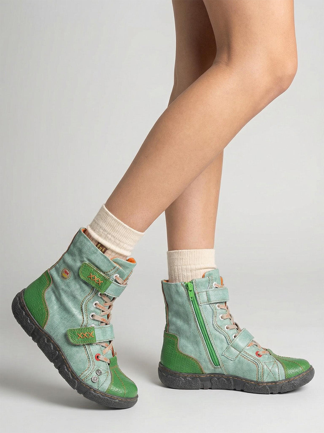 Fleece-Lined Hand-Stitched Mid-Calf Boots - Skipkicks