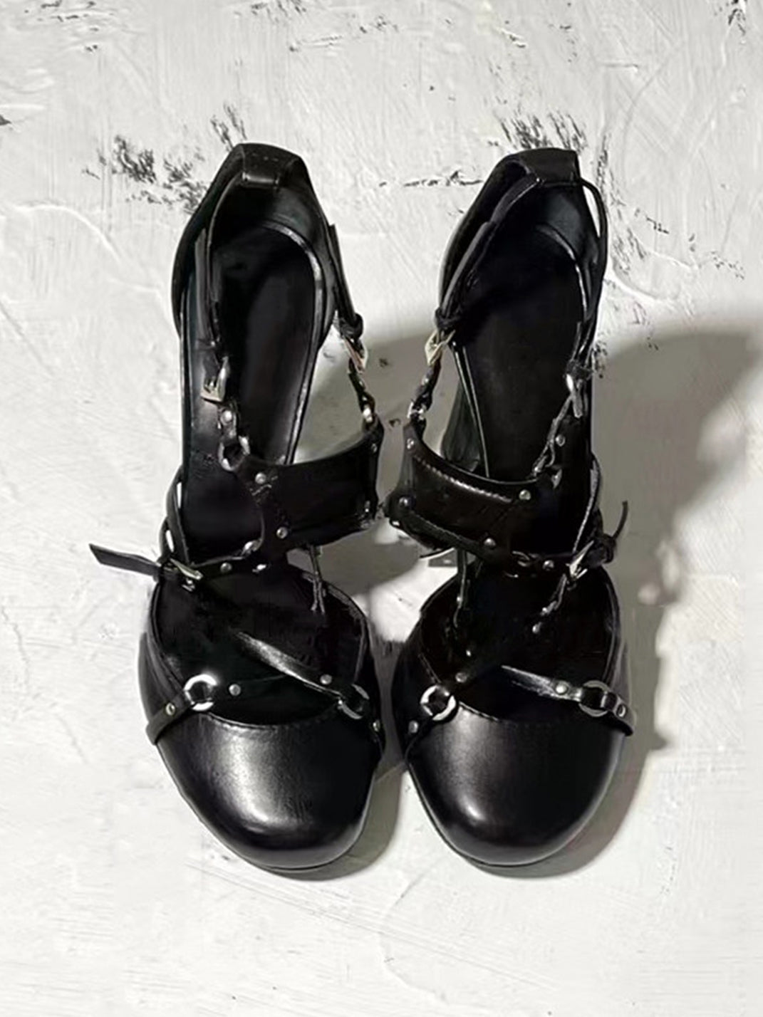 Satin Cross-Strap Round-Toe Heels - Skipkicks
