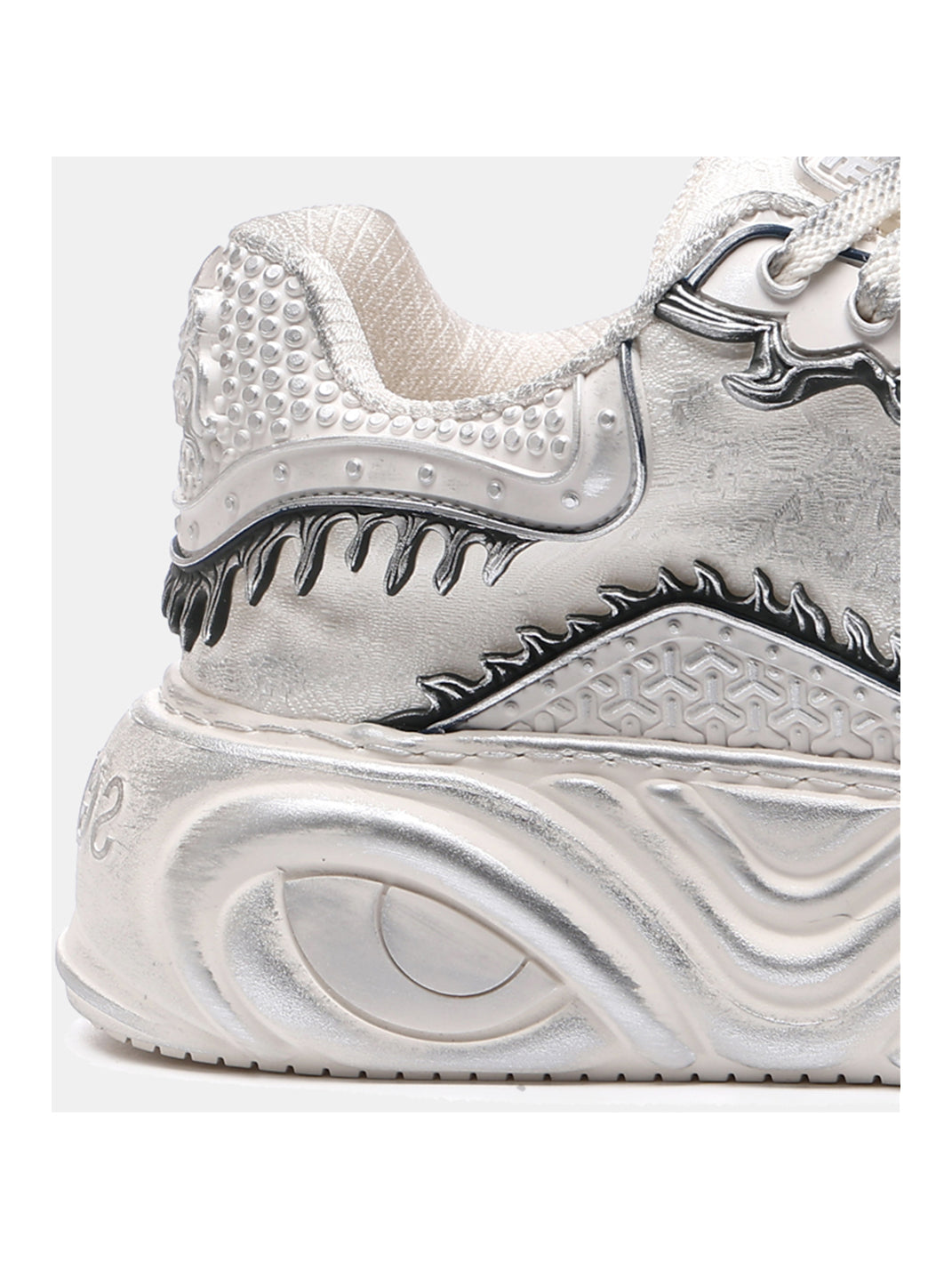 White Wukong Sculpted Platform Sneakers