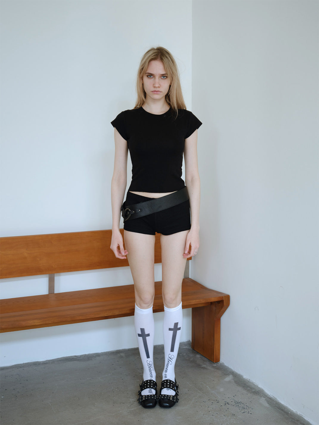 Black Leather Mary Jane Flats - Skipkicks