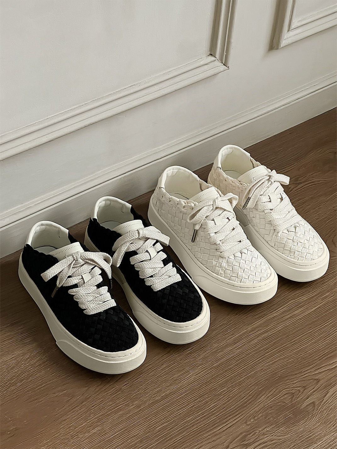 Woven Texture Platform Sneakers - Skipkicks