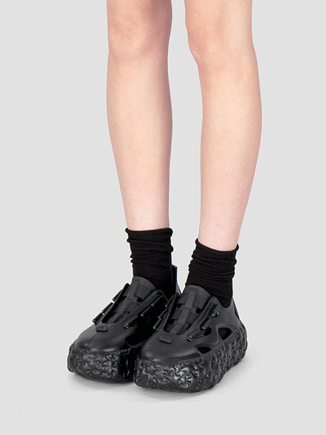 Black Lightweight Star Platform Sandals - Skipkicks