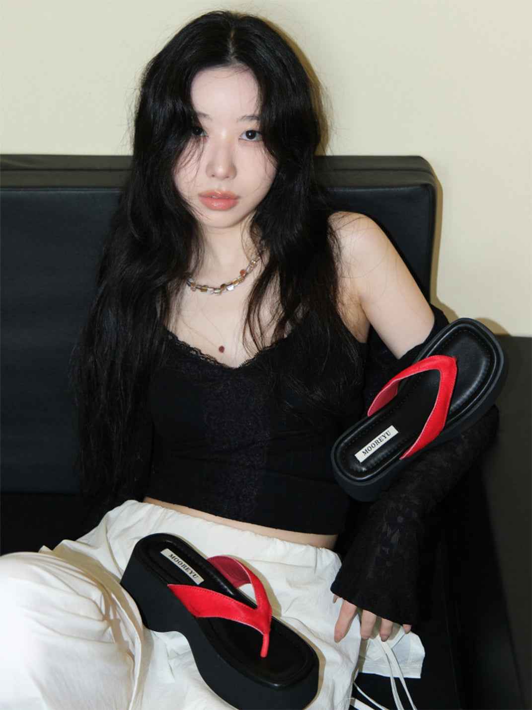 Mooreyu Color-Pop Platform Flip-Flops