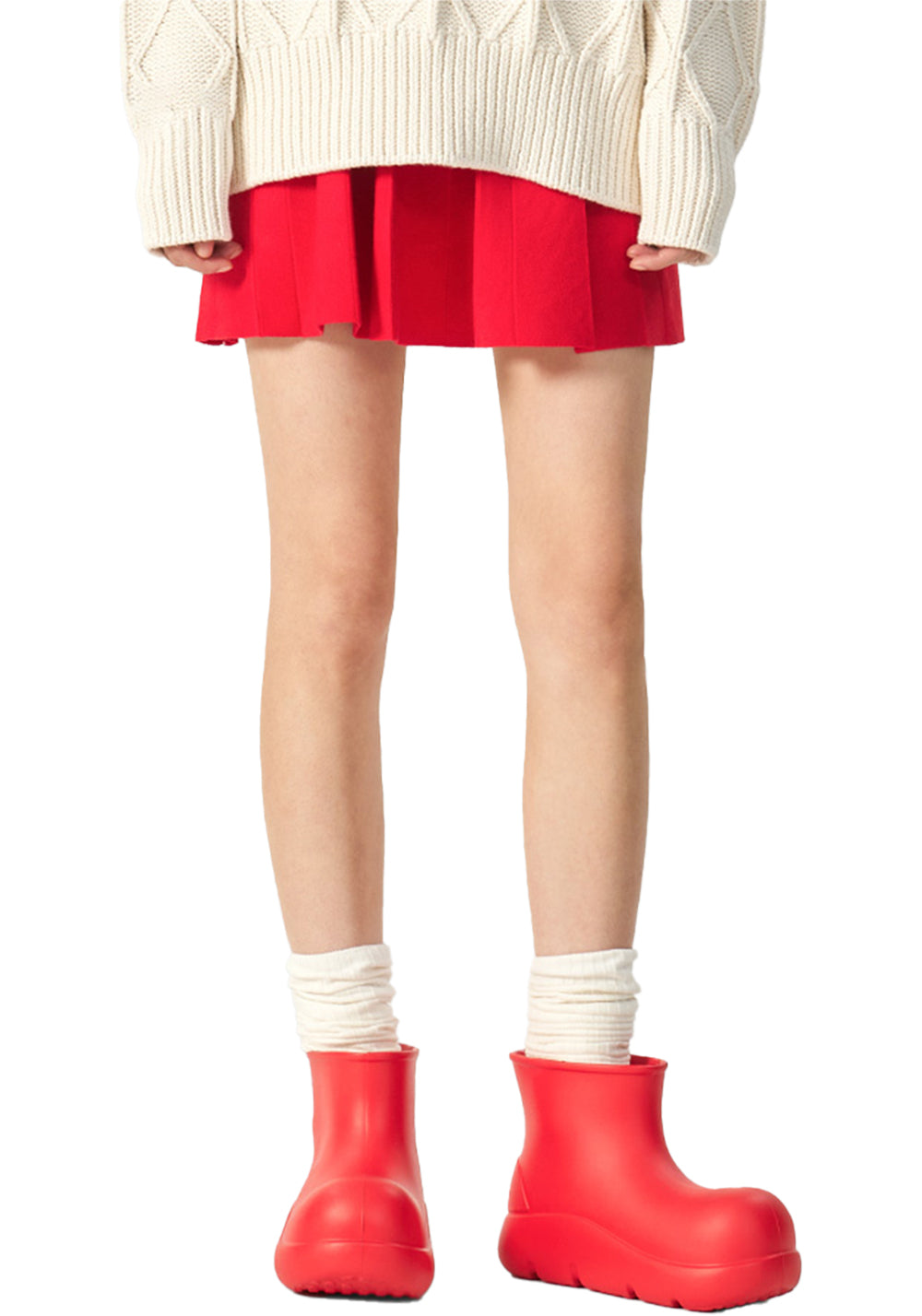 Red Chunky Short Rain Boots - Skipkicks