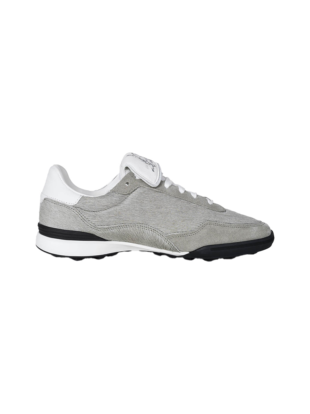 Grey Fur-Lined Platform Sneakers