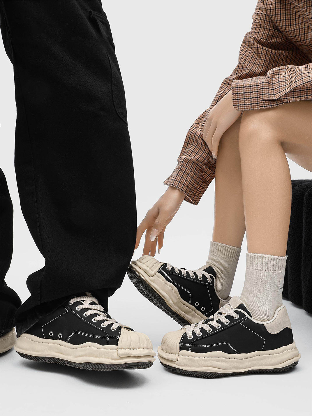 Shell-Toe Lifted Platform Sneakers