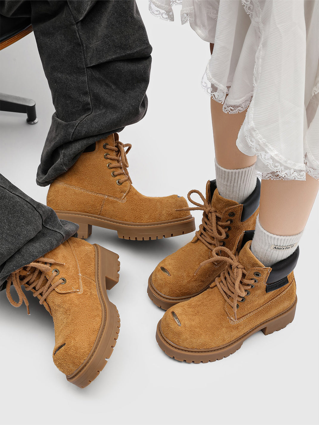 Round-Toe Utility Work Boots - Skipkicks