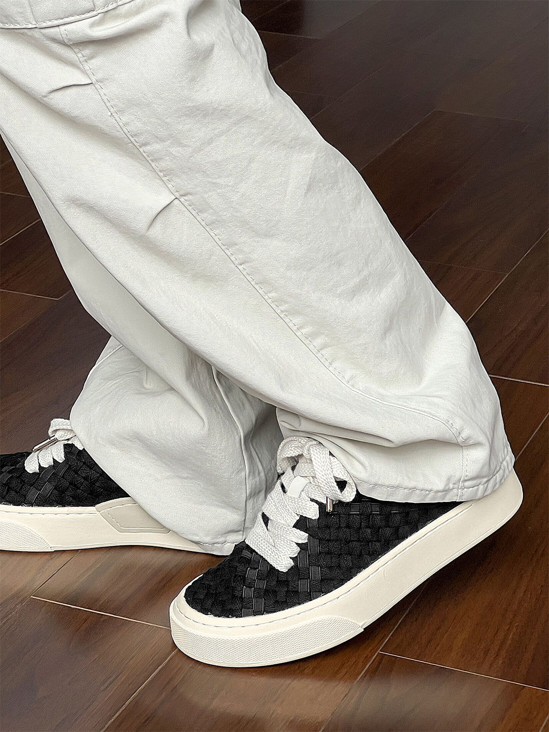 Woven Texture Platform Sneakers - Skipkicks