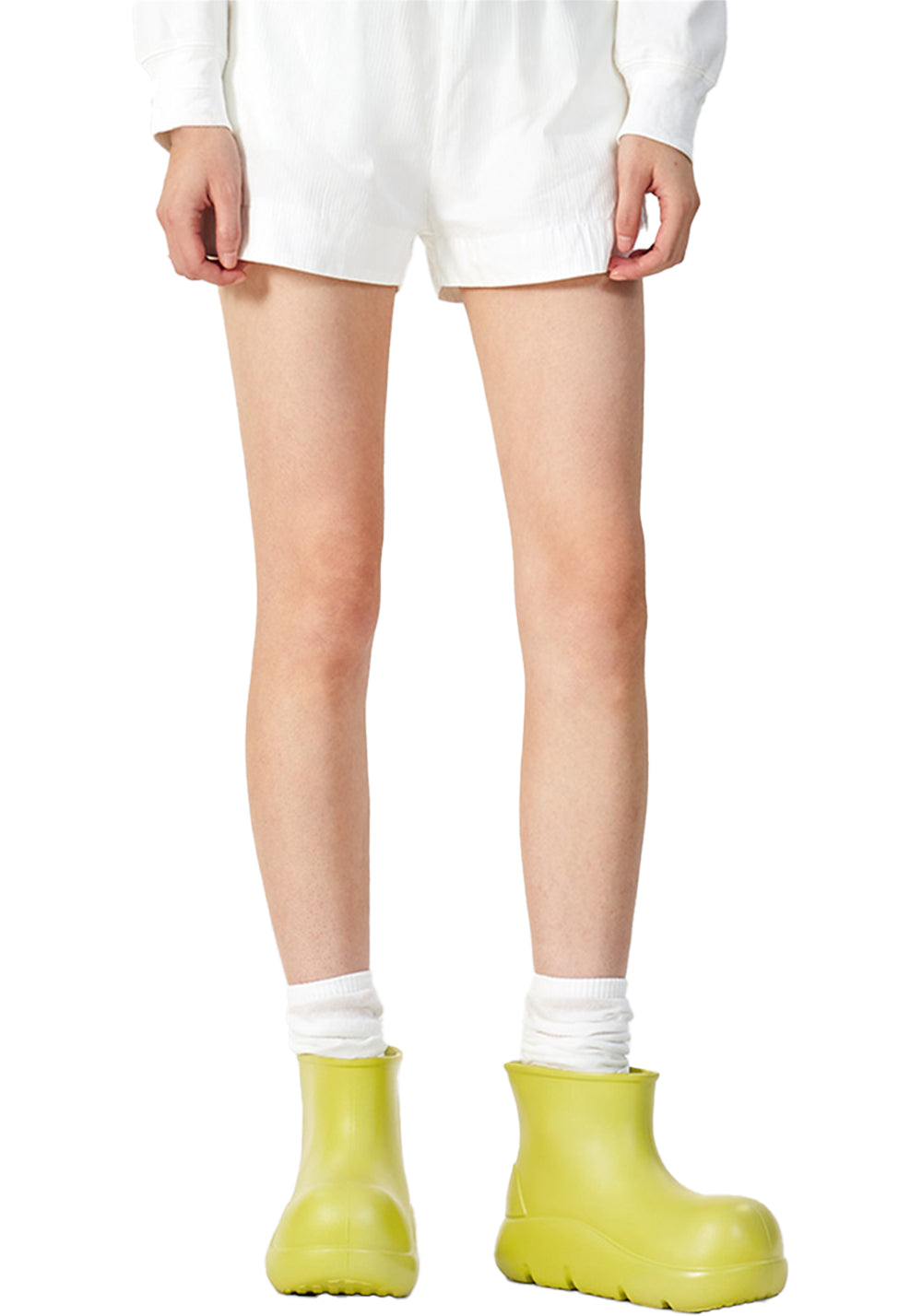 Green Chunky Short Rain Boots